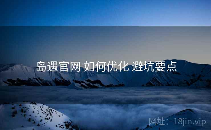 岛遇官网 如何优化 避坑要点