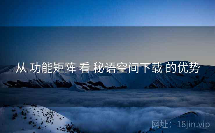 从 功能矩阵 看 秘语空间下载 的优势
