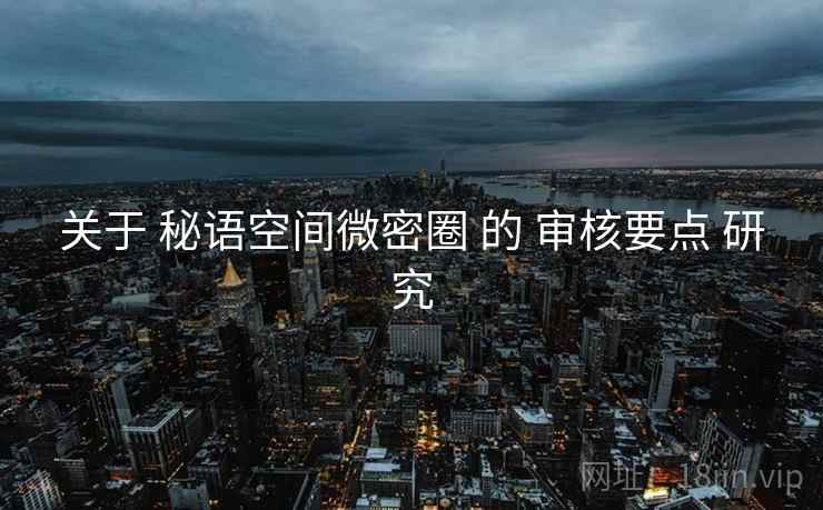 关于 秘语空间微密圈 的 审核要点 研究
