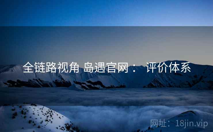 全链路视角 岛遇官网 ： 评价体系